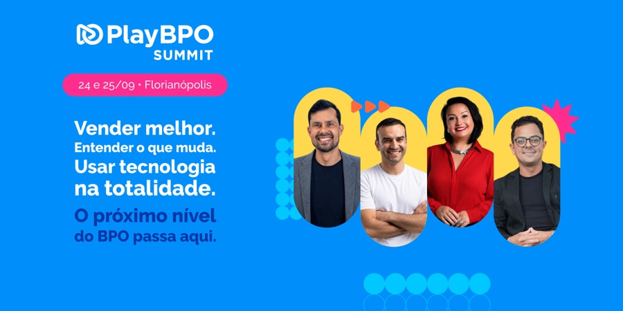 Cartaz oficial de divulgação do PlayBPO Summit 2026 — 24 e 25 de setembro, Florianópolis