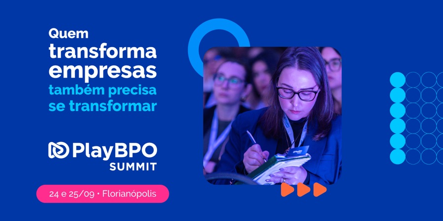 Segunda versão do cartaz oficial de divulgação do PlayBPO Summit 2026 — 24 e 25 de setembro, Florianópolis